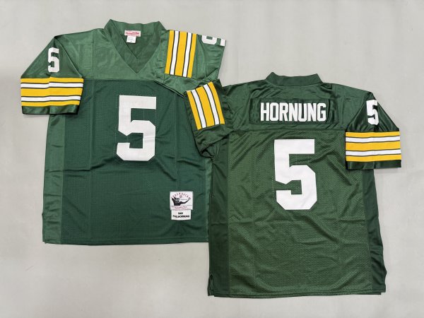 Men's Green Bay Packers #5 Paul Hornung Green Mitchell & Ness Jersey