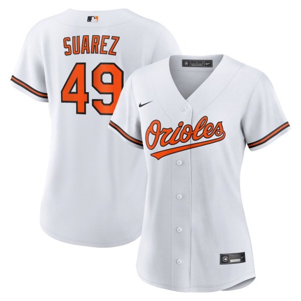 Women's #49 Albert Suarez Baltimore Orioles Nike Home White Jersey