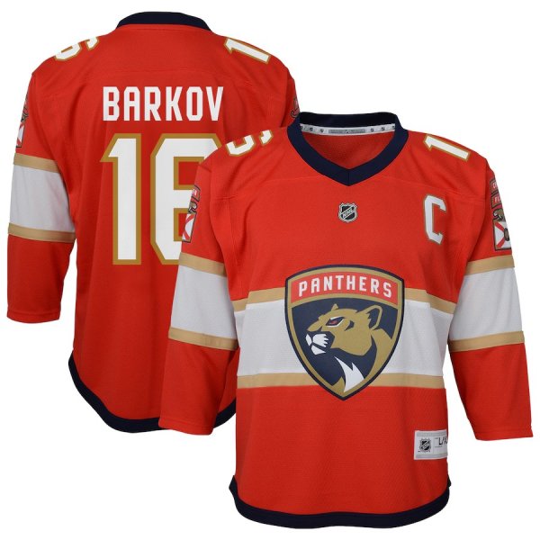 Youth #16 Aleksander Barkov Florida Panthers Home Captain Replica Player Red Jersey