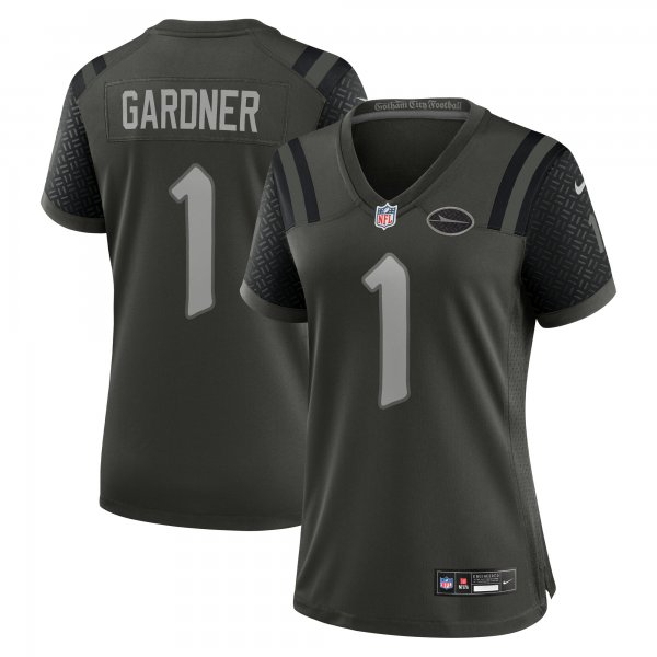 Women's #1 Ahmad Sauce Gardner New York Jets Nike 2025 Rivalries Collection Game Gotham Green Jersey
