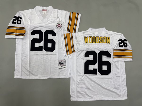 Men's Pittsburgh Steelers #26 Rod Woodson White Jersey