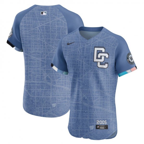 Men's Washington Nationals Nike 2025 City Connect Elite Blue Jersey